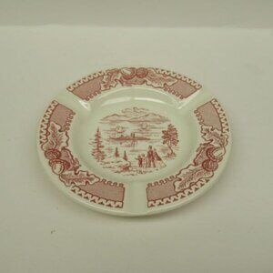 Royal China Pink MEMORY LANE Steam Boat 5 1/4 Inch Diameter Ash Tray